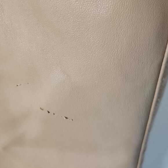 ZARA | Faux Leather Pants Cropped Beige Sz L - Picture 6 of 6